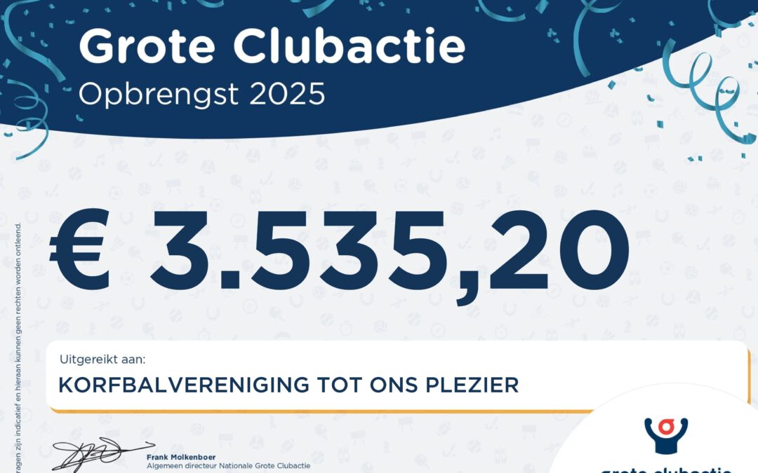 Geweldige opbrengst Grote Clubactie 2025!